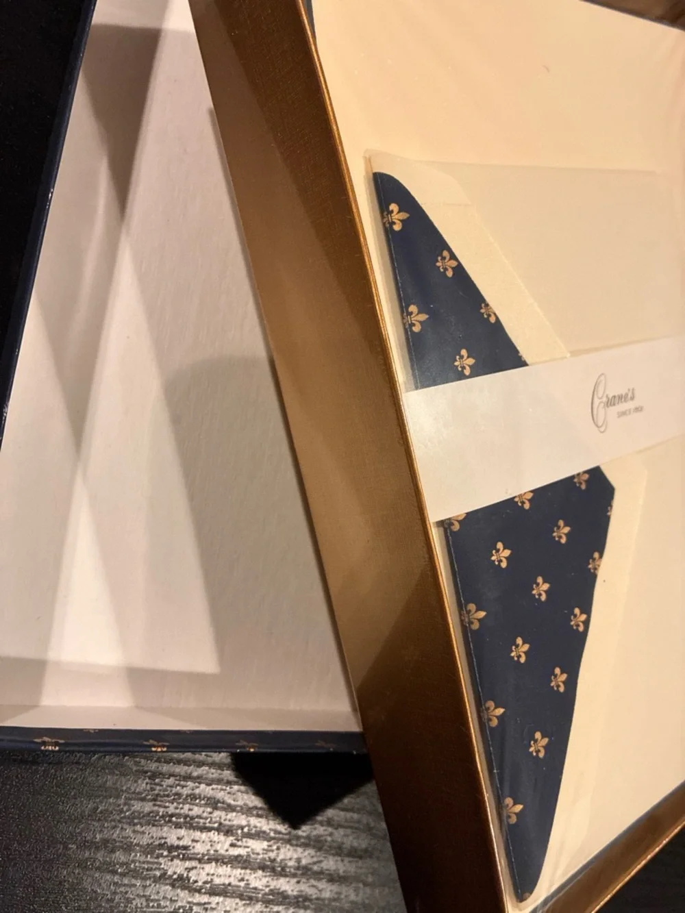 NWT Crane’s Stationary Set, Boxed, Sealed,  Fleur De Lis, New Vintage